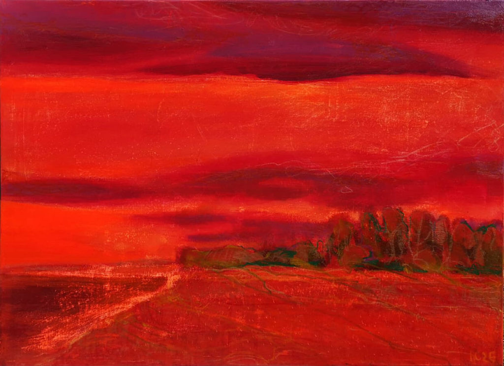 landscape red painting