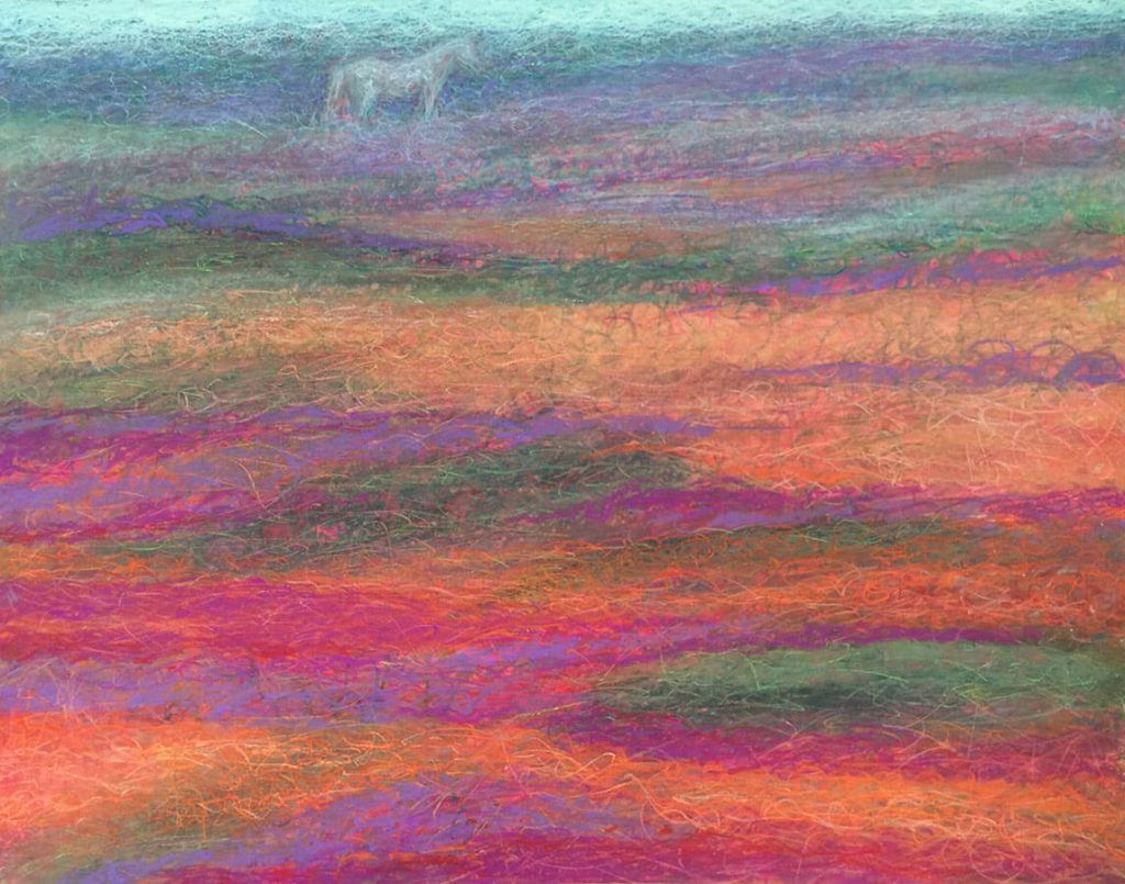 landscape drawing with a horse