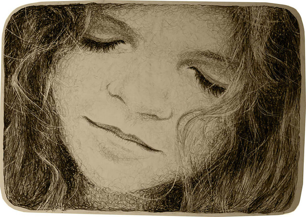 lithography of a girl portrait