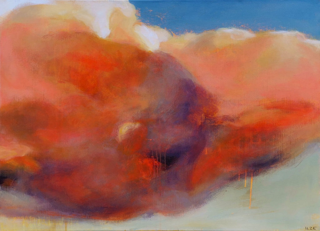 painting of clouds at sunset