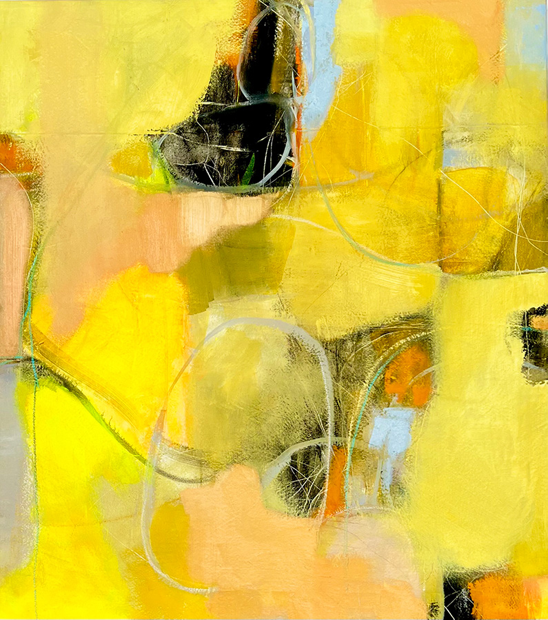 Abstract painting in yellow