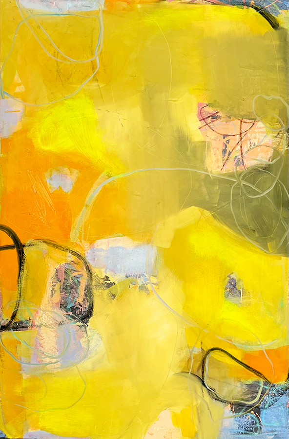 Abstract painting in yellow